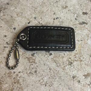COACH Black Leather Replacement Purse Handbag Hang Tag Silver Tone Hardware